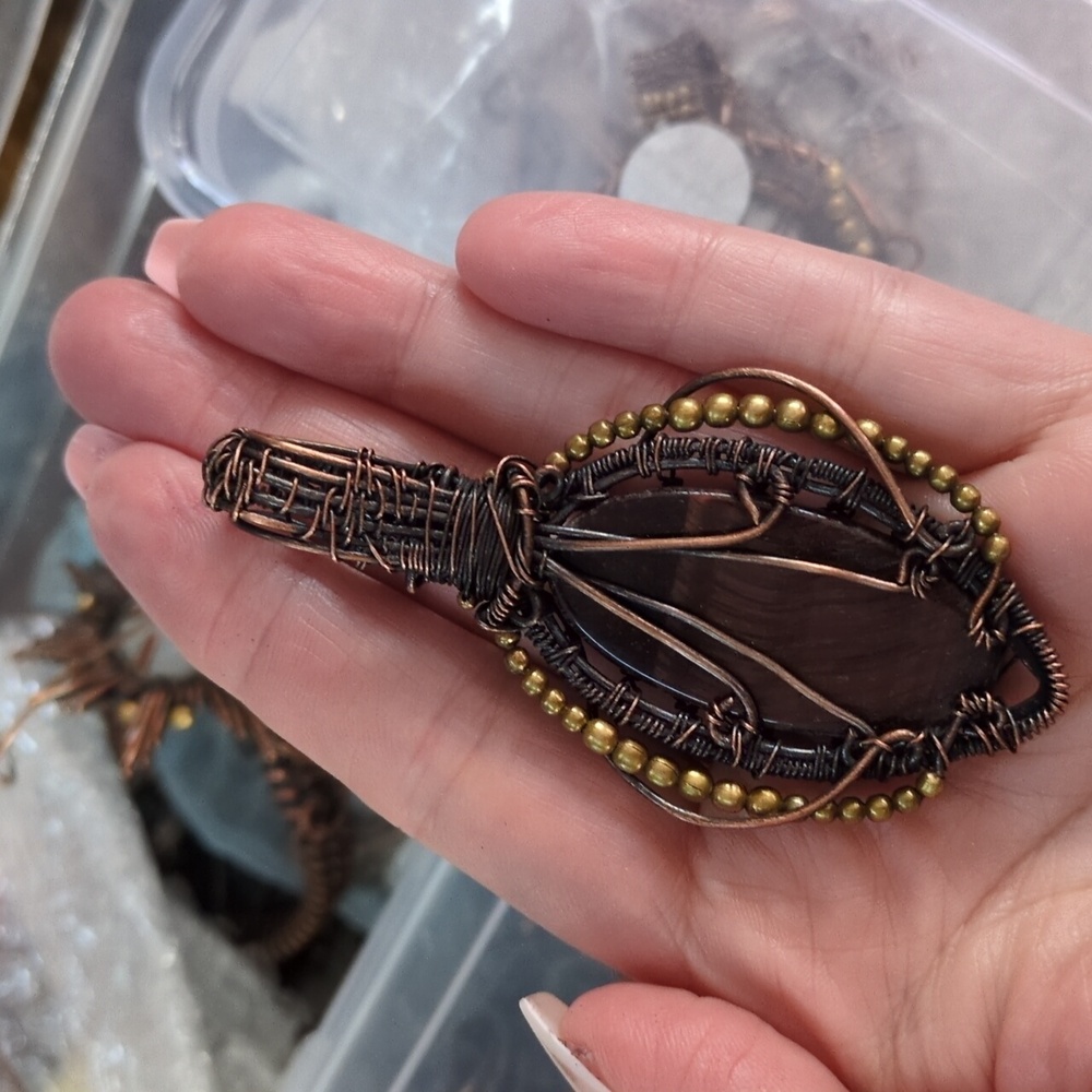 Copper Wrapped Pendant Unique - Picture 4 of 6